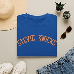 Stevie Knicks Funny New York Basketball Parody T-Shirt Blue Orange Fan Tee