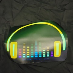 DJ Headset Equalizer Design Music Sound Activated TShirt Rave Club Apparel Med.