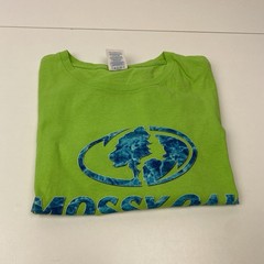 Mossy Oak Bright Green Blue Graphic Print Short Sleeve Crew Neck T Shirt