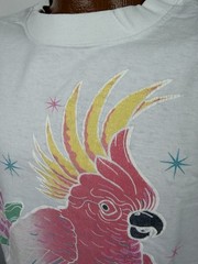 Vintage Florida Shirt Mens XL 90svTropical Bird T-shirt Lotus Flower Ocean Beach