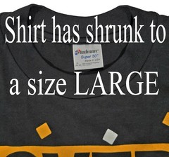 Vintage Over the Hill Mens Shirt Large USA Made Single Stitch Black Short Sleeve