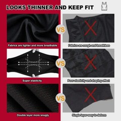 Men’s Compression Shirt Slimming Body Shaper Vest Tummy Control Shapewear Top US