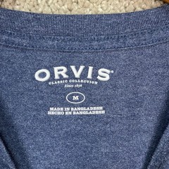 Orvis T-Shirt Mens Medium Blue Heathered Classic 1856 Fishing Graphic Mountain