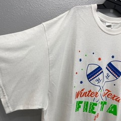 Gildan T-Shirt 2XL White Harlingen Texas Winter Texas Fiesta 2019 Print