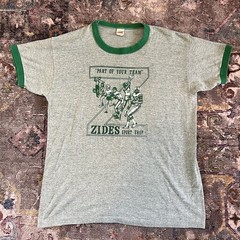 Vintage 1970s Russell Athletic Gold Label Zides Sports Ringer T-Shirt Green – L