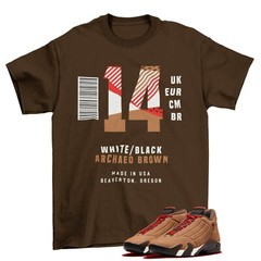 Box Label Shirt Brown to Match Air Jordan 14 Winterized / DO9406-200