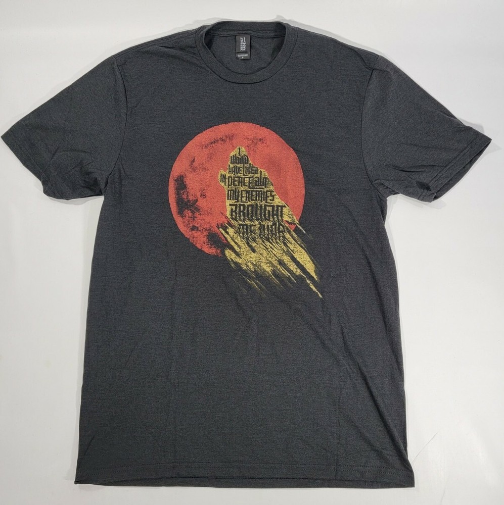 District Made Men’s Peace – Enemies Brought War Wolf Blood Moon N.W.OT. Shirt S