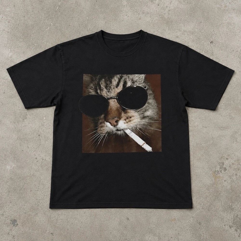 Funny Smoking Cat Meme T-Shirt – Featuring a Smoking