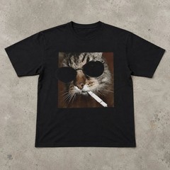 Funny Smoking Cat Meme T-Shirt – Featuring a Smoking
