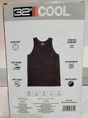 Brand New 32 Degrees Cool Men’s Comfort Mesh Tank Tops – 3 Pack Black Large