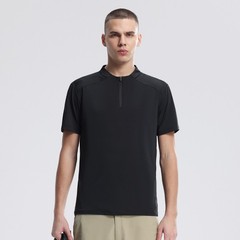 Half Zip Comfortable Short Sleeve Top Men’s High Stretch Running Fitness Shirt