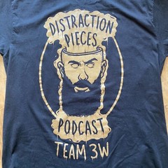 Scroobius Pip Distraction Pieces Podcast Team 3W T-Shirt – Black Gold – Large