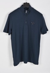 Men’s Prada Navy Blue Zip-Up Polo Shirt S Short Sleeve