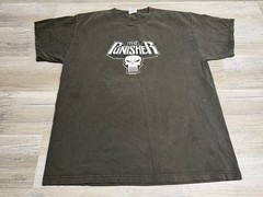 Vintage 2001 The Punisher Marvel Skull Puff Print Tee Delta Black Mens L