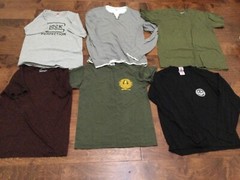 lots of 6 mens black and gray t shirts size M