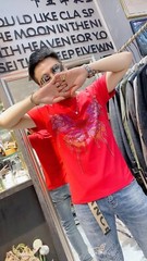 New Fashion Trend Butterfly Hot Drilling Rhinestones Summer Luxury Men T-Shirt