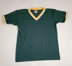 Vtg Don Alleson Athletic T-shirt V Neck Large Mens Size Cotton Blend Shirt Green