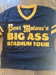 Posty Co Post Malone Big Ass Stadium Tour Graphic V-Neck Ringer Tee S