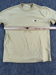Helmut Lang Shirt Mens Large Tan Logo Graphic Crewneck Short Sleeve Back Print