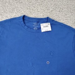 American Eagle Shirt Mens Medium Blue Preppy Casual Essential Super Soft Crew