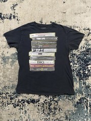 Original Flavor Black Graphic Men’s Crew Neck T-Shirt 2PAC B.I.G. Size L