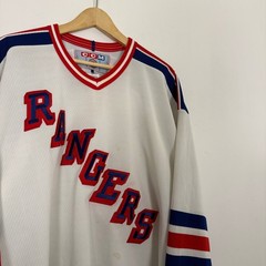 Vintage 90s New York Rangers NYC NHL Hockey Mesh Sports Jersey White CCM XXL