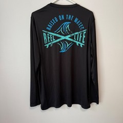 Reel Life Mens Black Long Sleeve Tee Size XL