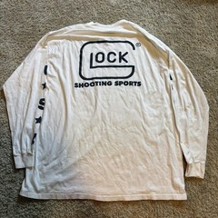 Vintage 90s Glock Shooting Sports T Shirt Long Sleeve Men’s 2XL double Sided