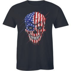 The Punisher American Flag T-Shirt Military Skull US Army USA Pride Distressed