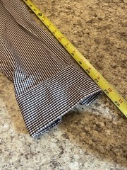 Tommy Hilfiger Mens Large Brown/White Check/Plaid Regular Fit Long Sleeve Shirt