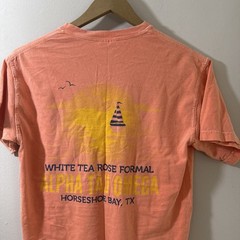Comfort Colors White Tea Rose Formal Alpha Tau Omega Horseshoe Bay, TX T Shirt S