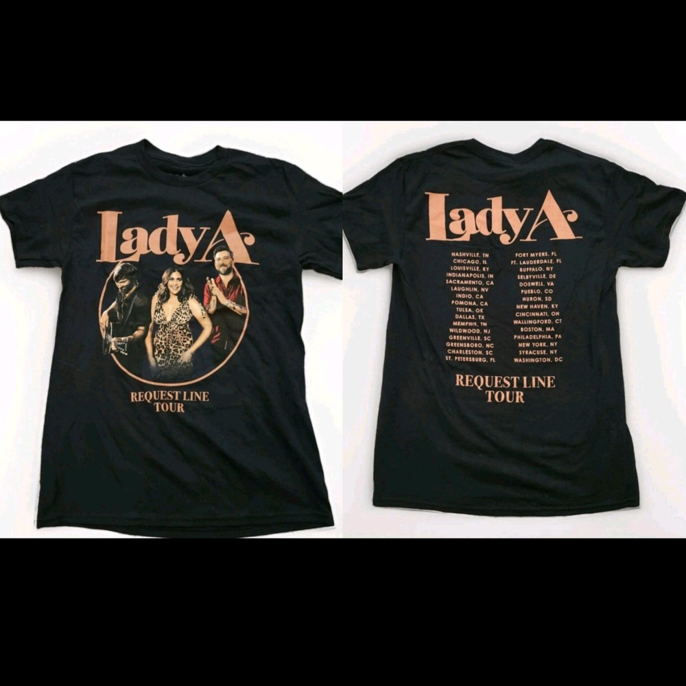 New Small Lady A T-Shirt Request Line Tour Merch Country Music Memorabilia Rare
