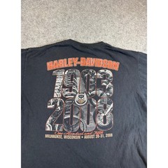 Harley Davidson Shirt Mens Black Graphic 105th Anniversary Motorcycle Tee 2XL