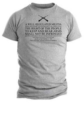 Mens Pro Gun T-shirt Constitution Well Regulated Militia Shirt Patriotic