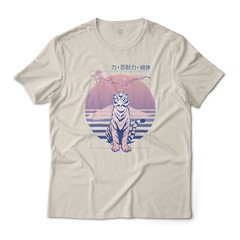 Japanese Zen Vaporwave Tiger Aesthetic Graphic T-Shirt Unisex Lightweight Cotton