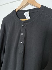 NWT J Crew Oarsman Jacquard Rib-knit Henley Shirt Mens Sz L Black Preppy CL754