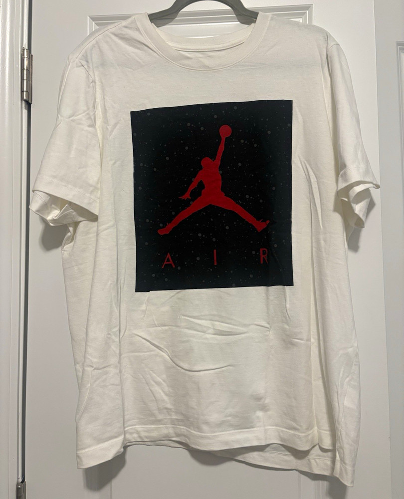 Jordan Air Jordan Jumpman Graphic Print White Crew Neck T-Shirt Men’s L