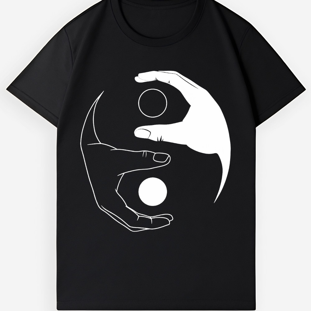 Hand Drawn Yin Yang Tee | Unisex Cotton Shirt for Men & Women