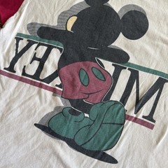 VTG 90’s Mickey Mouse T-Shirt Sz Medium Colorblock Front And Back Print