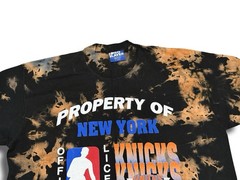 VTG 90s Pro Player Property of New York Knicks Tie Dye Black T-Shirt Made in USA