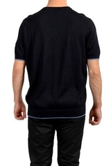 Hugo Boss Men’s “Persimo” Blue Knitted Crewneck T-Shirt Sweater US 2XL IT 56