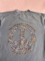 VTG Arrawarra Australia Universal Freedom Blue Shirt Distressed Men’s Medium *