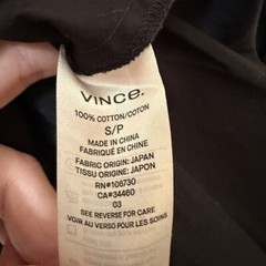Vince Small Black Long Sleeve Button Up Tie Back Collared Shirt Blouse