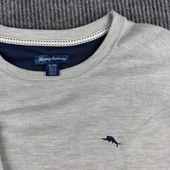Tommy Bahama Mens XL Gray Long Sleeve Waffle Knit Crewneck Marlin Logo ZTB97769