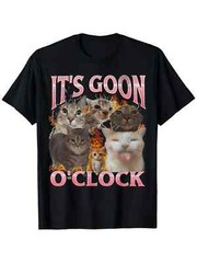 Lightweight Breathable “It’s Goon O’Clock” Laughing Cat Meme T-Shirt
