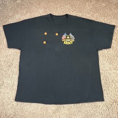 US ARMY Mens Black American Flag Graphic T-Shirt 2XL US Army Licensed Logo
