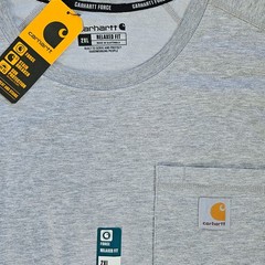 Carhartt Shirt Mens XXL Gray Force Long Sleeve Pocket UPF Vented Tee Workwear