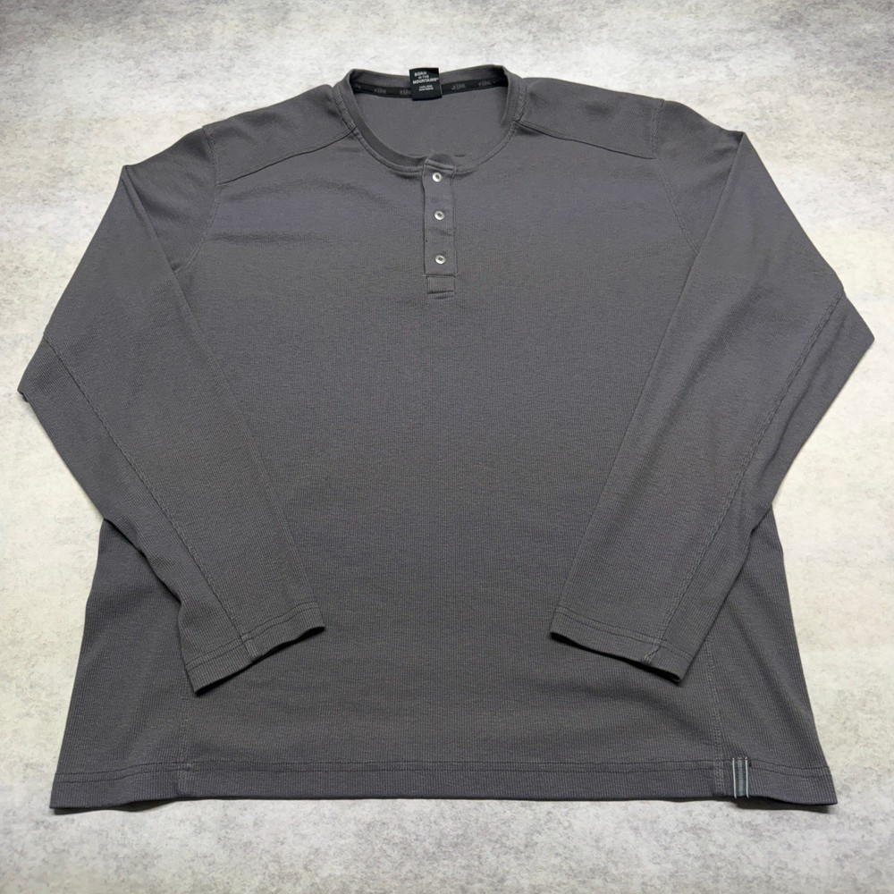 Kuhl Enticer Henley XL UPF 50+ Ribbed Snap Base Layer Hiking Charcoal Gray