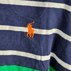 Polo Ralph Lauren Hooded Tee Shirt Mens M Striped Cotton Long Sleeve Drawstring