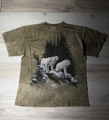 The Mountain White Wolves T-Shirt XXL Tie Dye Wolf Nature Graphic USA Made